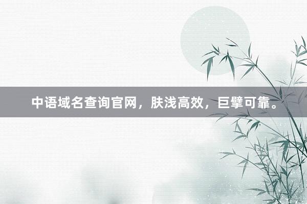 中语域名查询官网，肤浅高效，巨擘可靠。