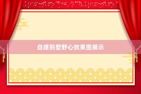 自建别墅野心效果图展示